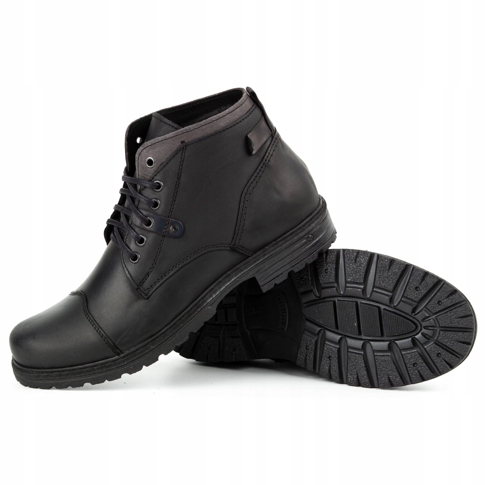 Buty męskie ocieplane skórzane C15F czarne 42 Płeć mężczyzna