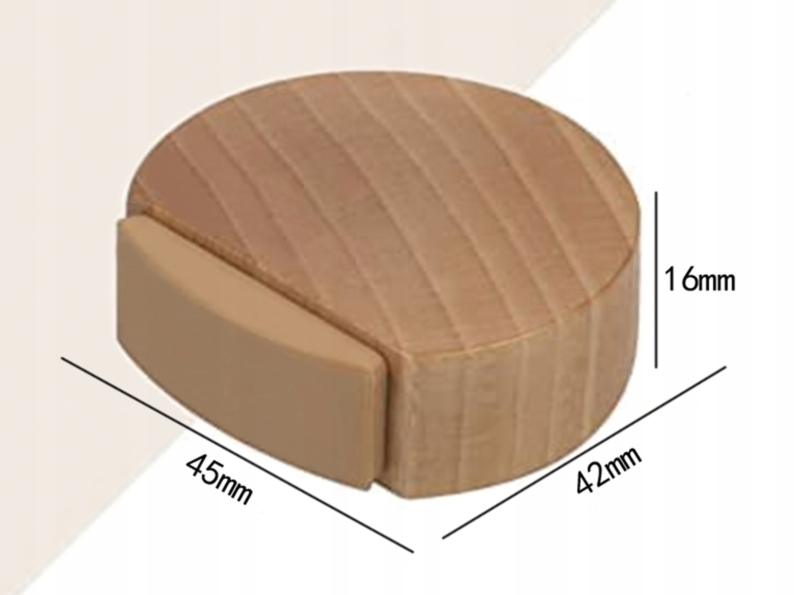 ODBOJNIK ODBÓJ STOPER DO DRZWI SAMOPRZYLEPNY BLOKADA DĄB BRĄZOWY DREWNO x 1 Rodzaj przyklejany