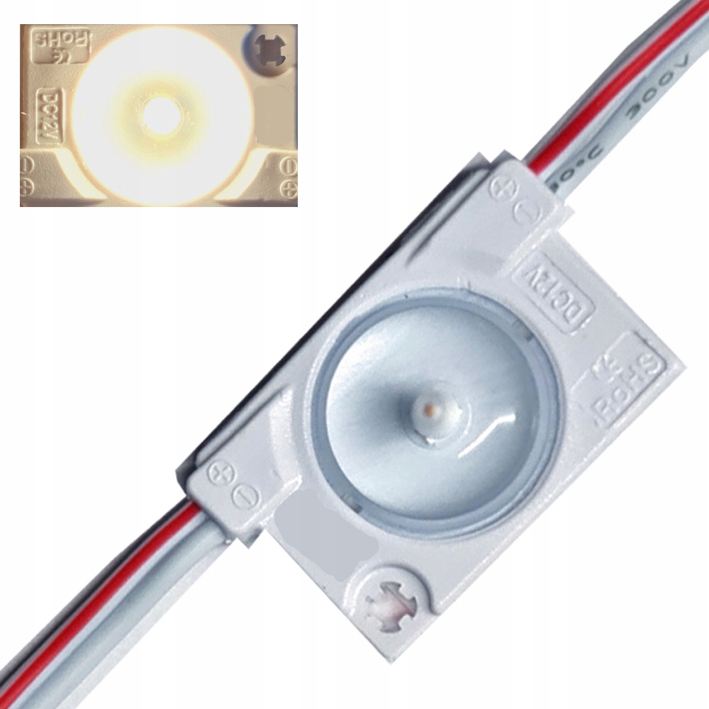 

Moduł Led Ciepły Biały Soczewka +alu+ Driver 1,0W