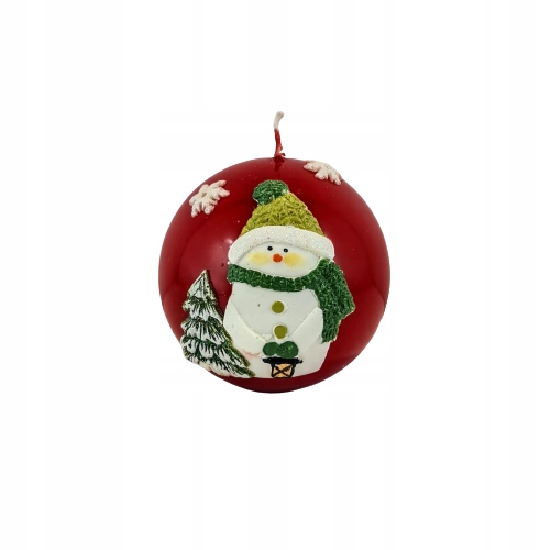

Świeca Kula Fi 80 Happy Snowman Czerwona