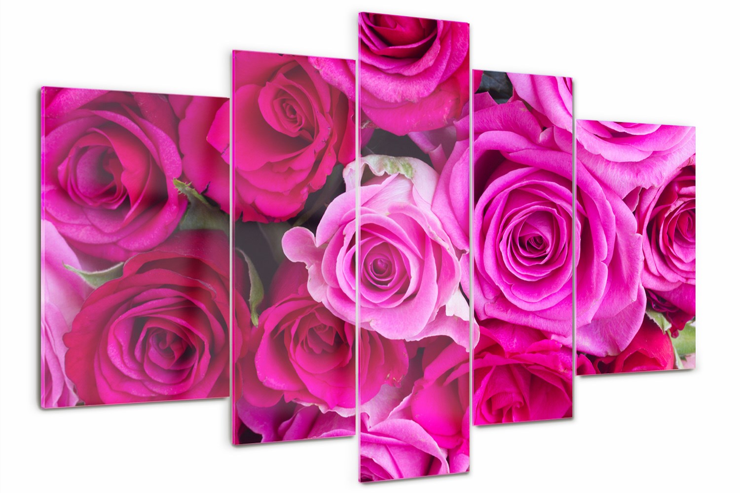 

Foto Obraz szklany tryptyk Bukiet różowych róż