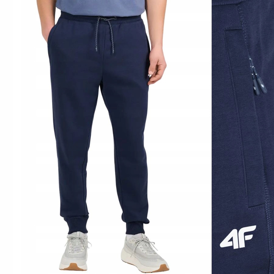 Spodnie Męskie 4F Dresowe Joggery Dresy Sportowe Z Kieszeniami Na Zamek