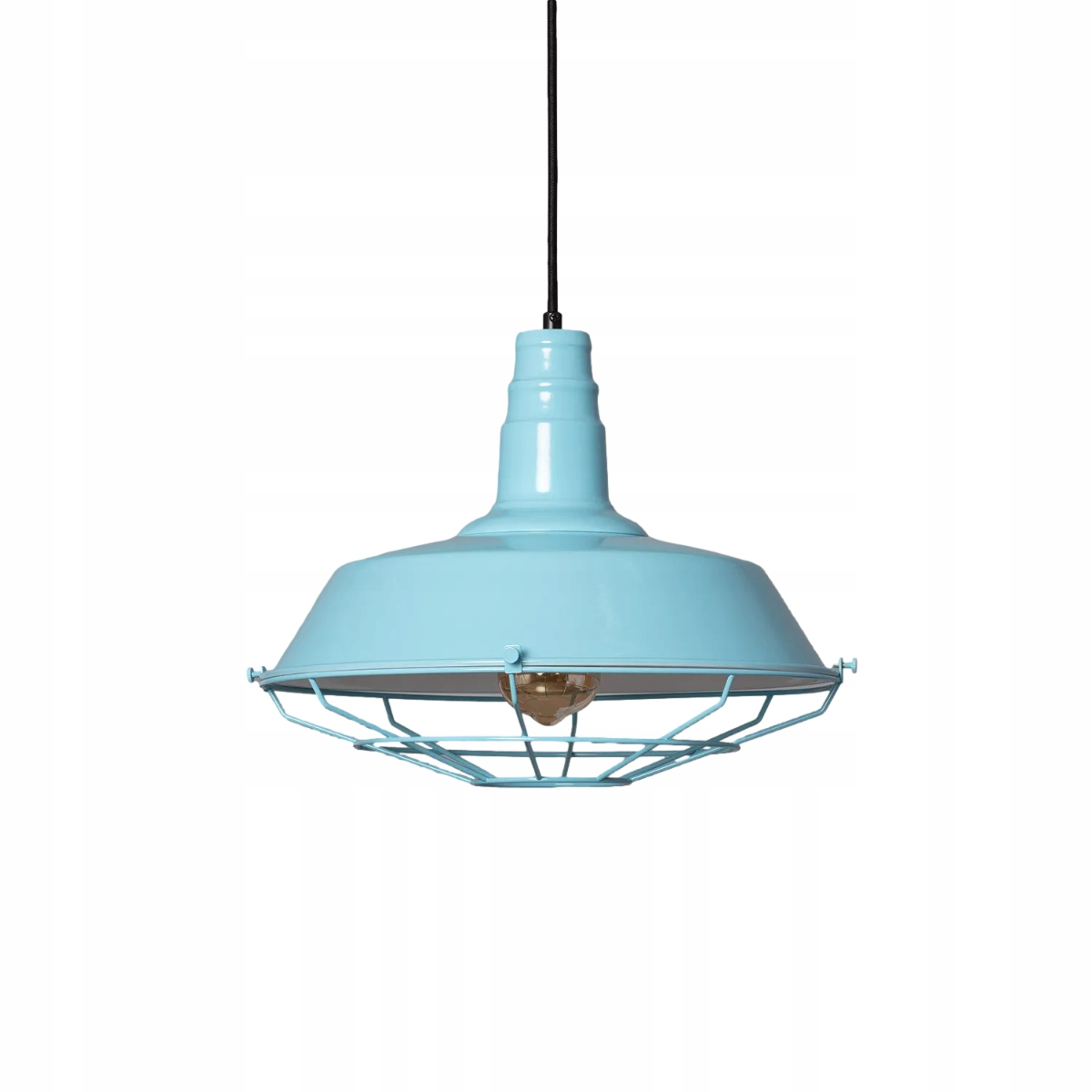Retro závesná lampa loft s modrým drôteným tienidlom nad stôl do obývačky Abruzzo