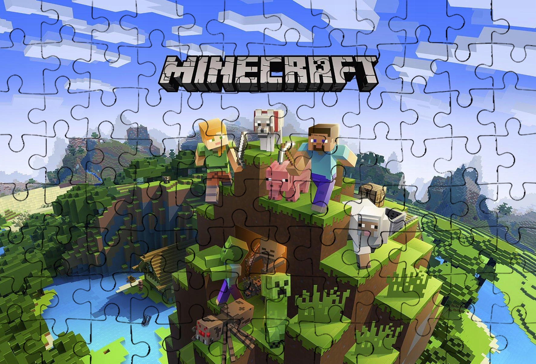 Puzzle Minecraft 252 EL.  + TEXT A BOX ZADARMO