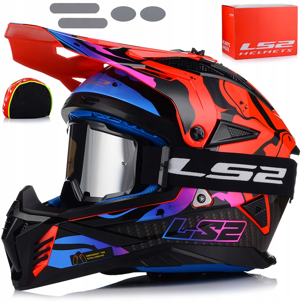 Motocyklová Prilba LS2 MX708 Fast II Okuliare Lehký Enduro Cross Štvorkolka Atv