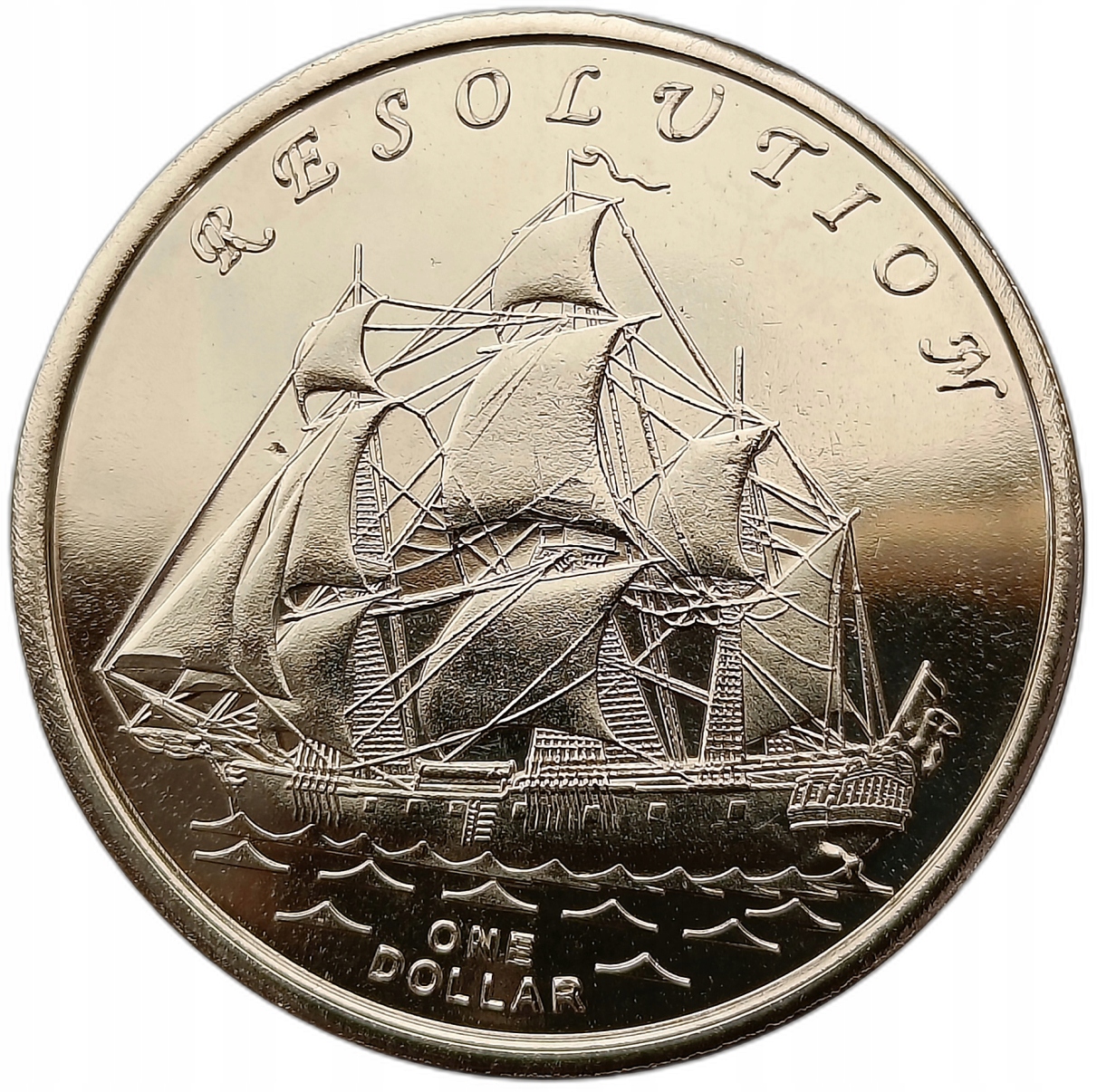 GILBERT ISLANDS - KIRIBATI 1 DOLLAR 2014 STATEK ŻAGLOWIEC - RESOLUTION UNC