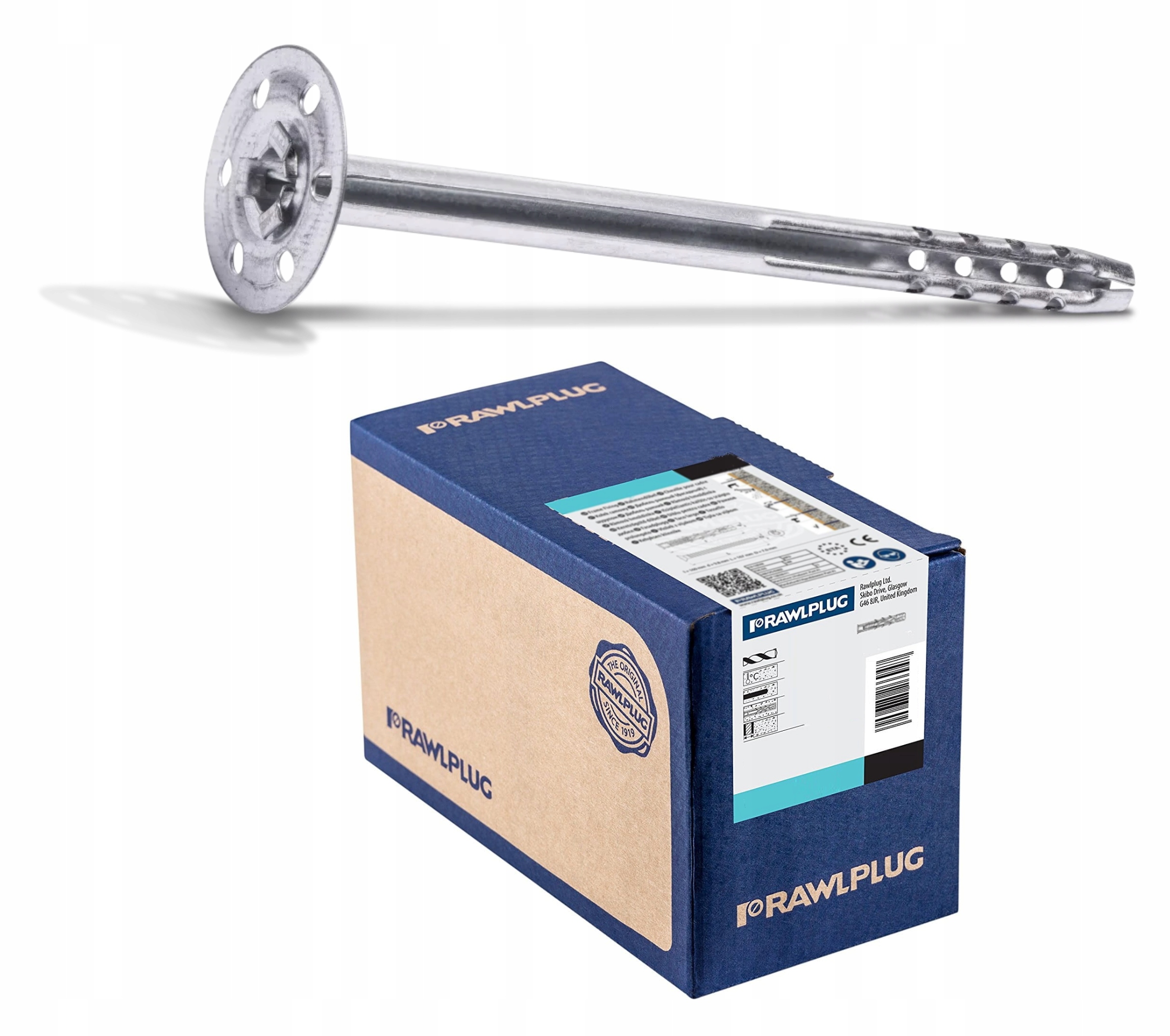 Kolíky Na Vlnu 8x230 mm Zapichovacie Kovové Nehorľavé Rawlplug 250ks