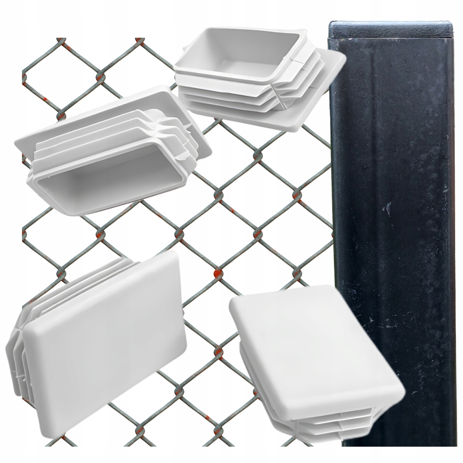 Vnitřní krytka na profil sloupku stříška 50x30 100 Ks Bílá