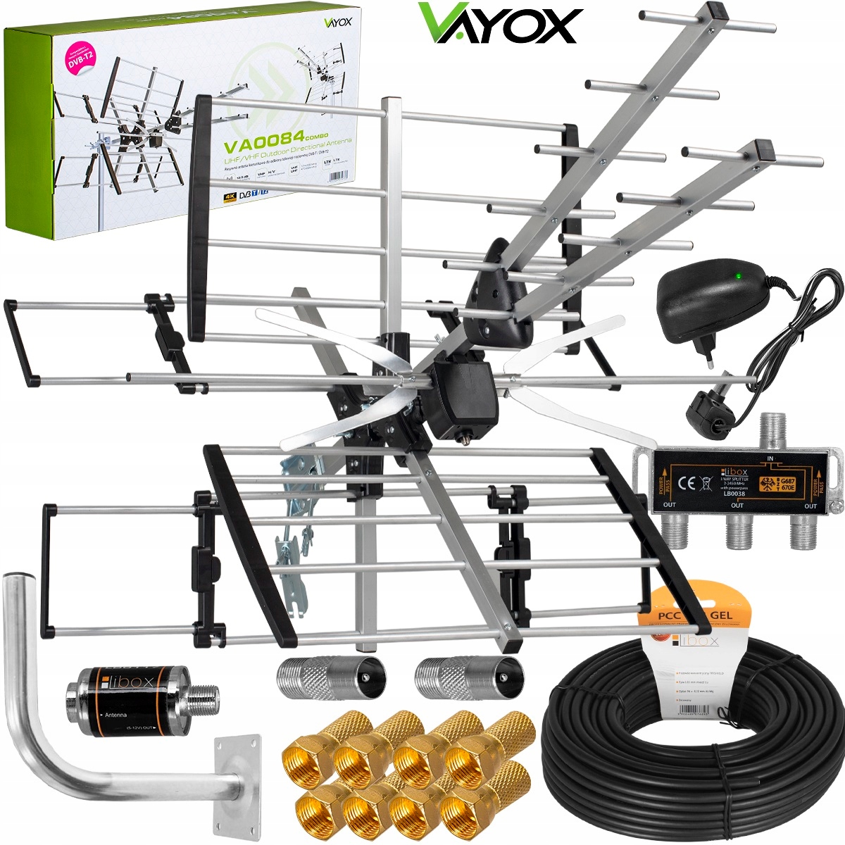 Směrová Anténa DVB-T2 Combo 4K Sada 3TV Vayox