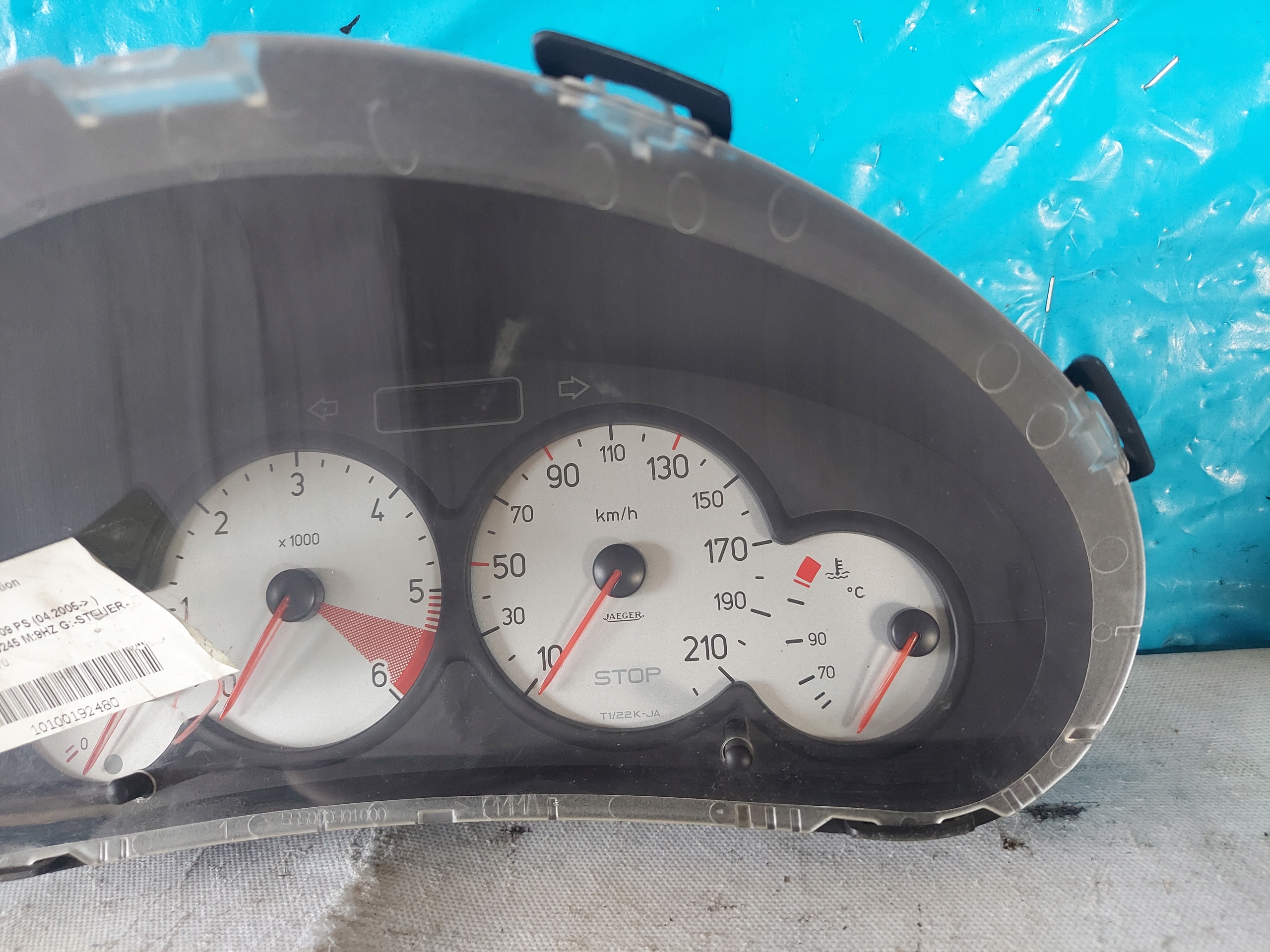 dials clock PEUGEOT 206 1.6 HDI 9656696280