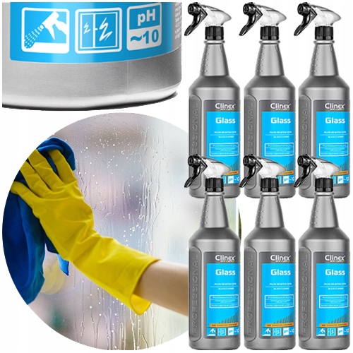 Levně Clinex Glass Čistič Skel Zrcadel 1L Odmašťuje 6 ks