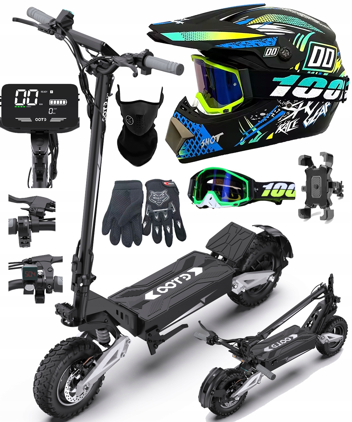 Skládací Pojazd Elektryczny Ootd T10 900W 50KM/H 48V 13,5AH 45KM 5 Dárek