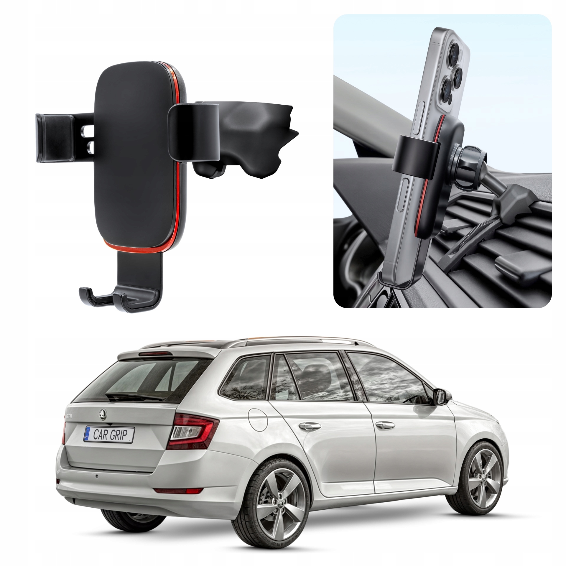 Uchwyt Grawitacyjny Premium dedykowany do Skoda Fabia III 3 (2014-)