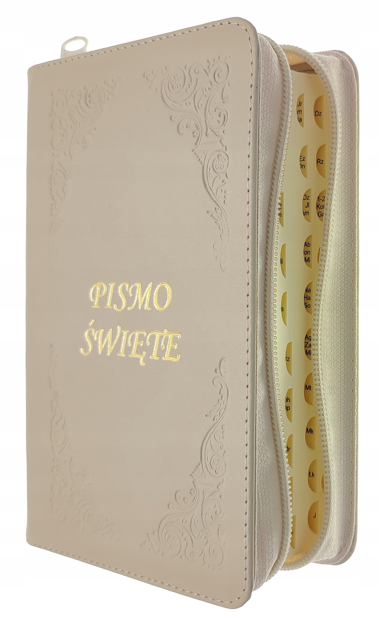 Písmo svaté Bible tisíciletí Malá paginovaná v kožené vazbě béžové