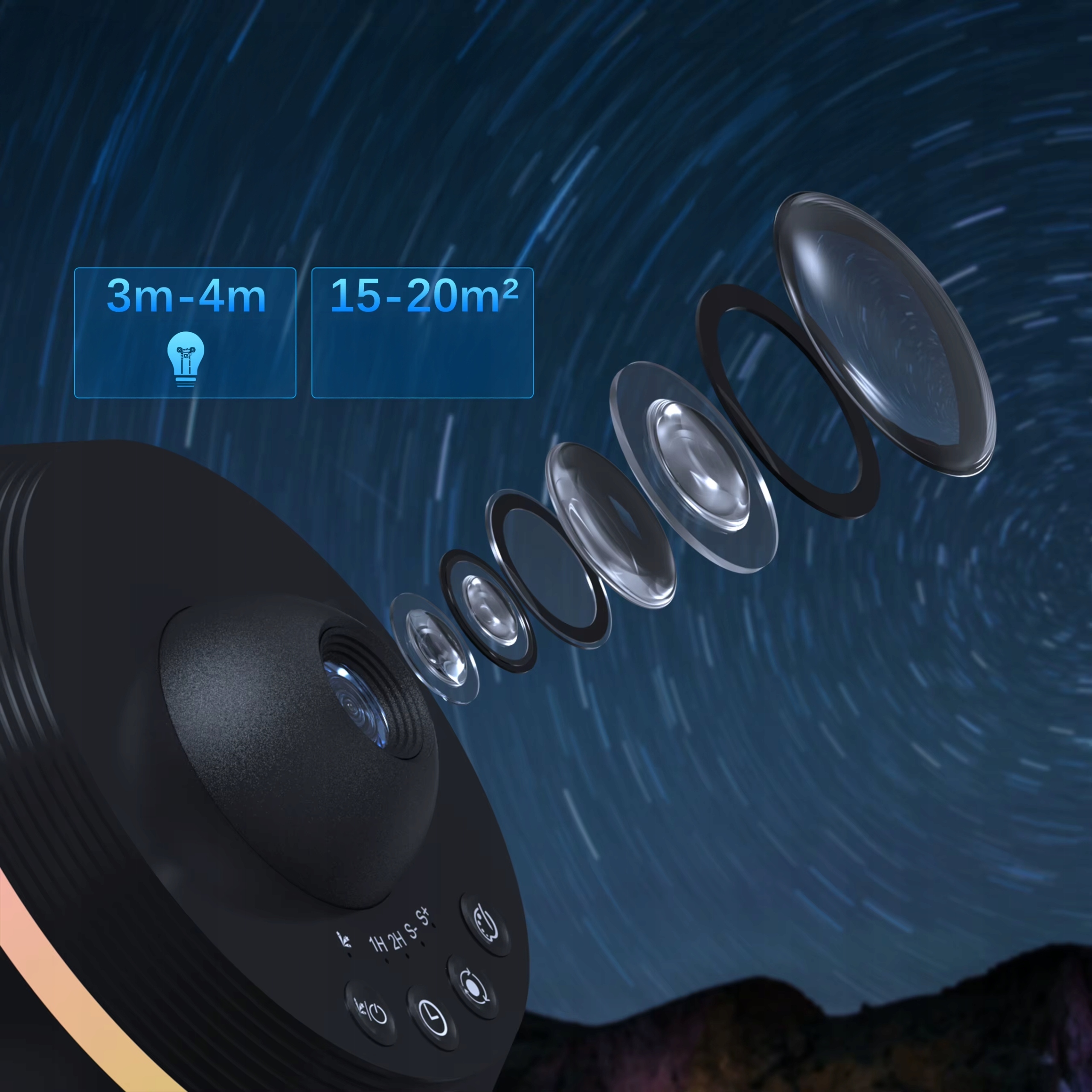 PROJEKTOR GWIAZD RZUTNIK PLANETARIUM 4K LAMPKA NOCNA 13 DYSKÓW METEORYTY Płeć chłopcy dziewczynki unisex