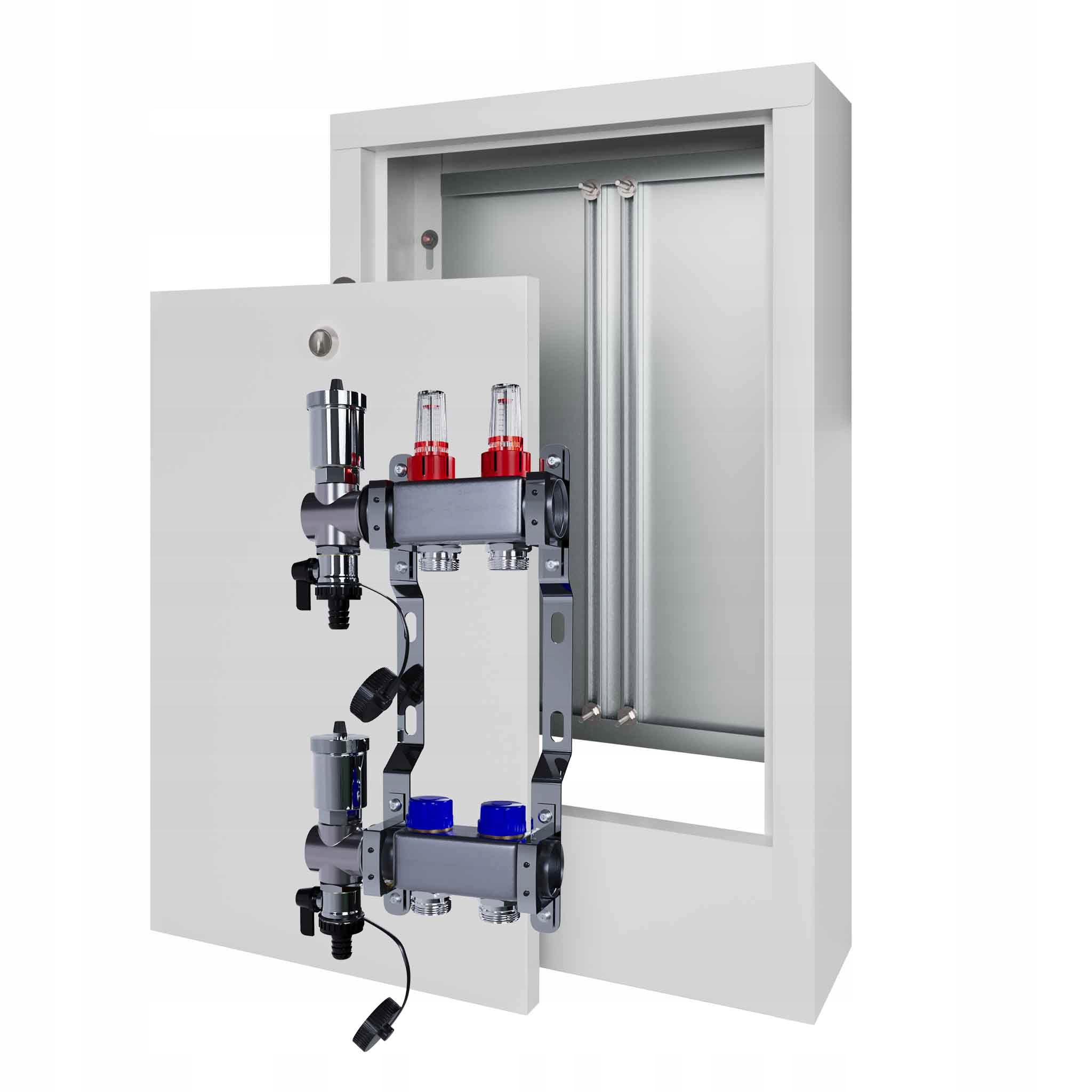 Nerezový rozdělovač pro podlahu 2 s nástěnným boxem