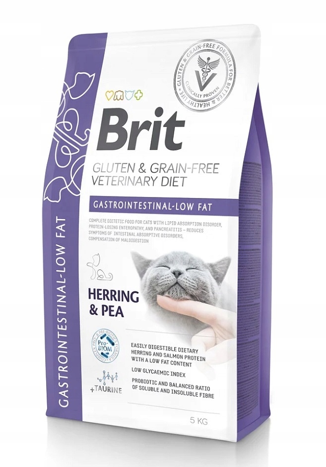 Levně Brit veterinary Brit Gf Veterinary Diets Cat Gastrointestinal Low Fat 5 kg