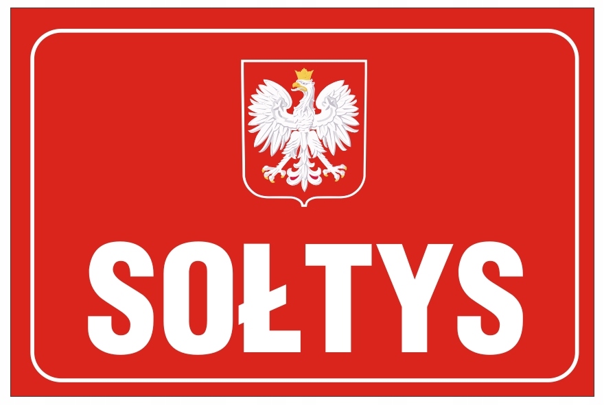 TABLICA Sołtys 45x30 pcv 3mm Marka inna