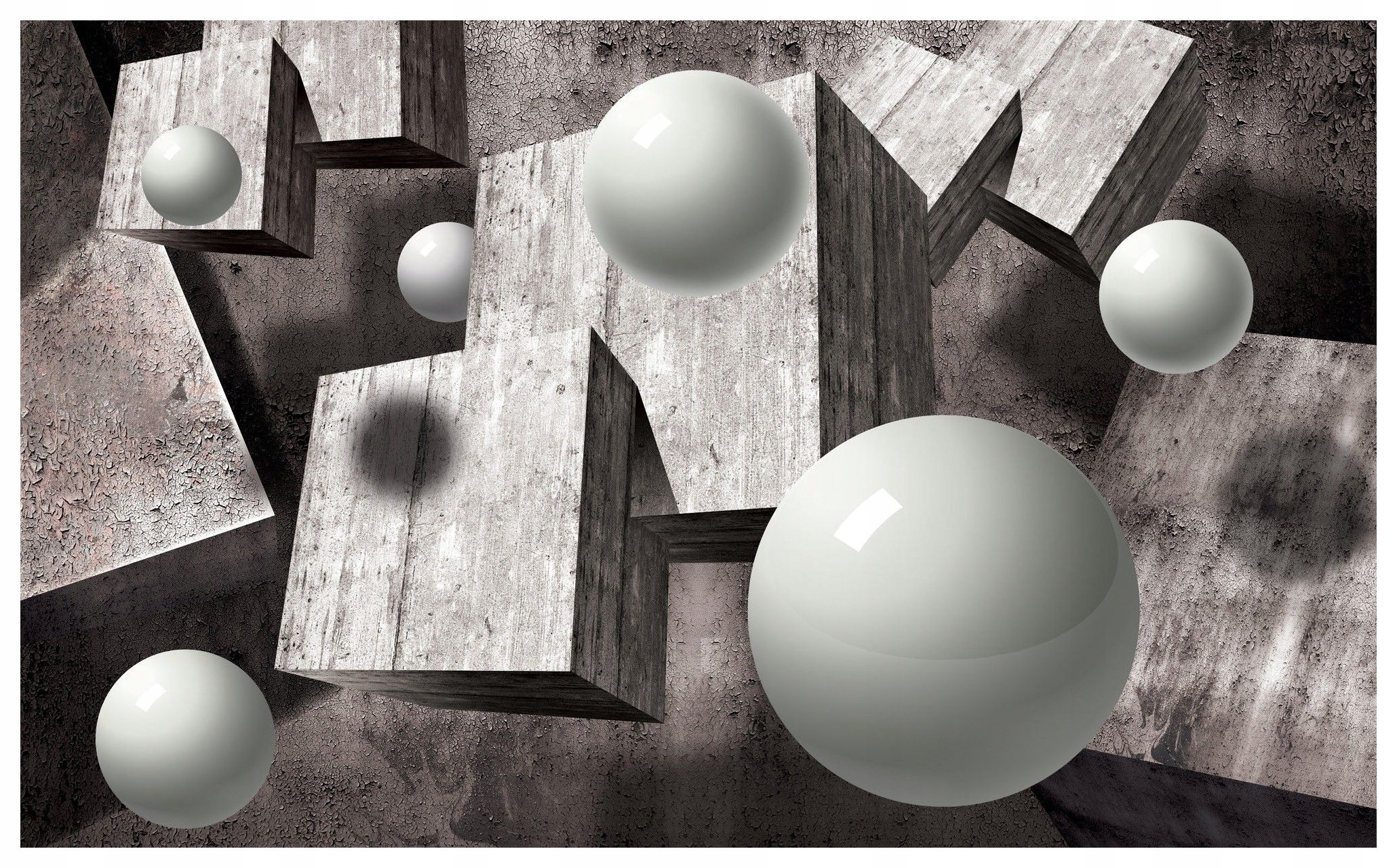 Fototapeta Sféry Beton Abstrakce Geometrie Šedá Vinylová 312x219 lepidlo