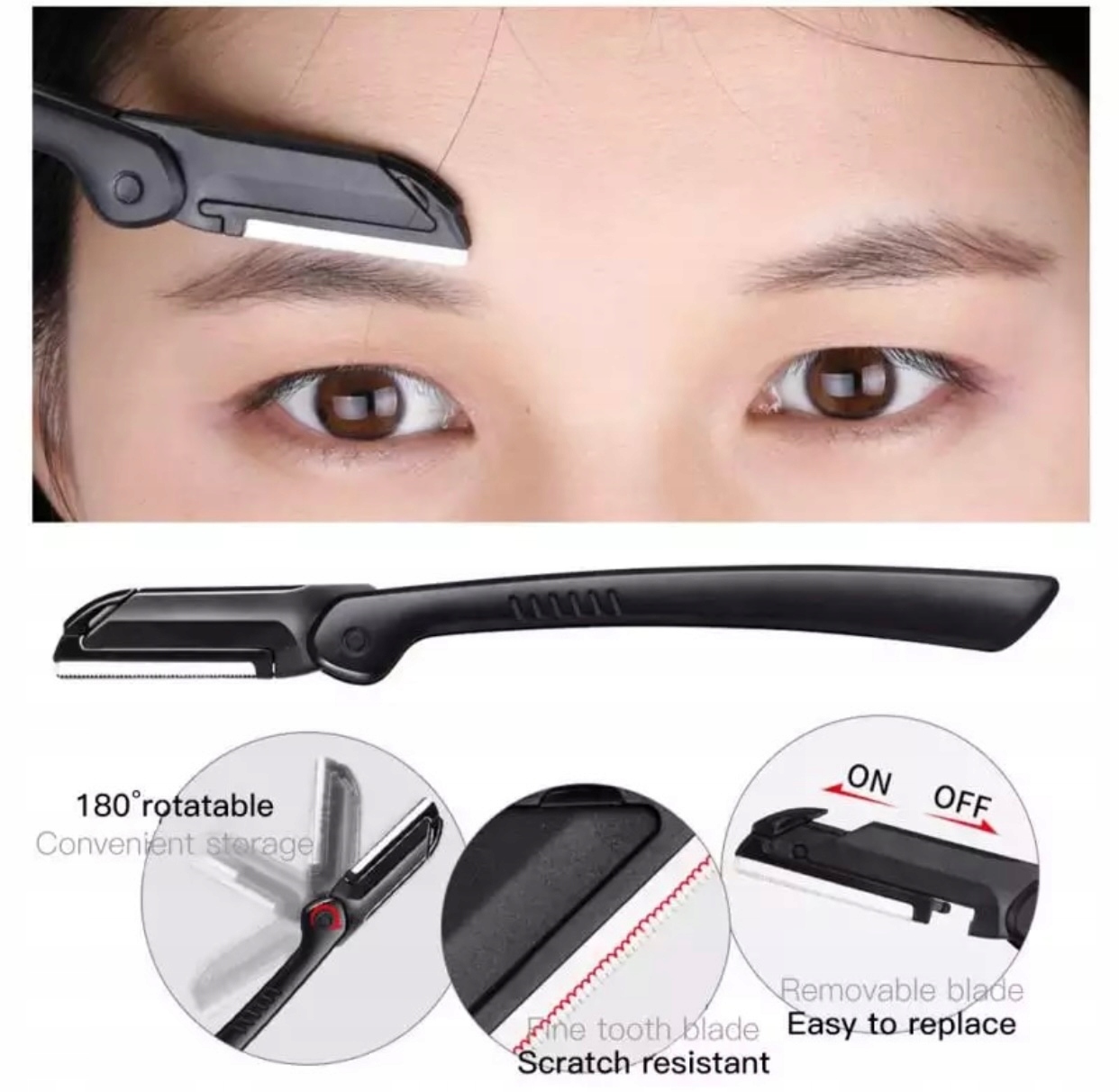 ZESTAW DO PIELĘGNACJI BRWI RZĘS NOŻYCZKI GRZEBIEŃ 11 EL MASZYNKA PĘSETY Marka Aptel