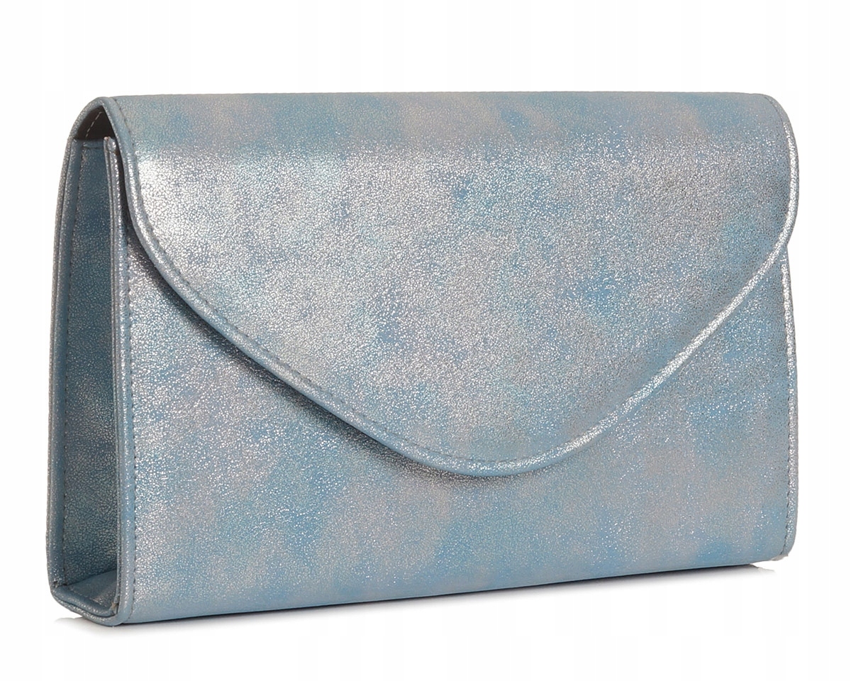 NIEBIESKA SREBRNA KOPERTÓWKA TOREBKA WIZYTOWA SOLOME S2 NA PASKU