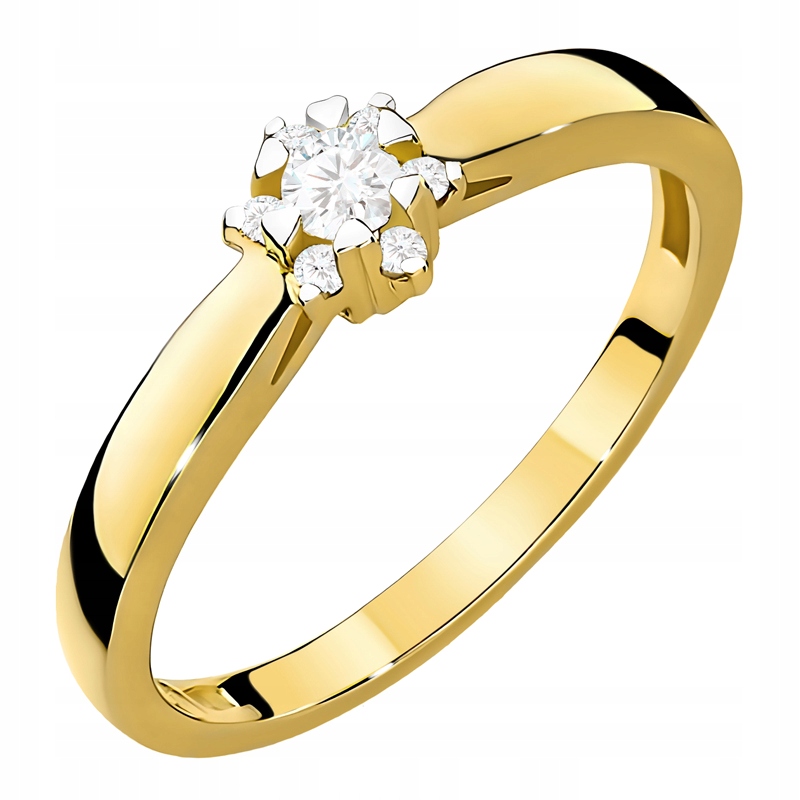 Krásný Zlatý Prstýnek S Brilianty 0,15 ct 585