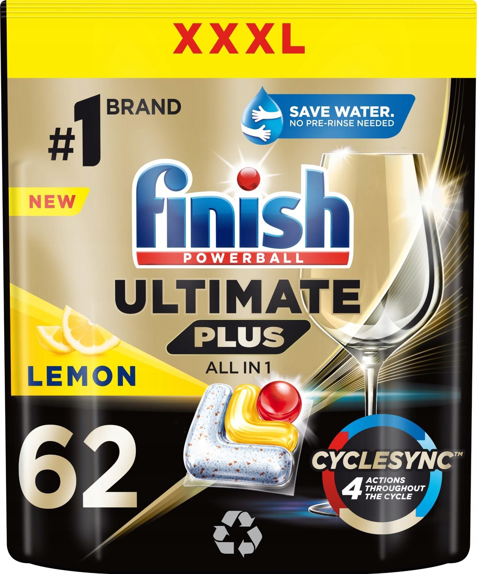 Капсулы для посудомоечной машины Finish Ultimate Plus 62 Lemon