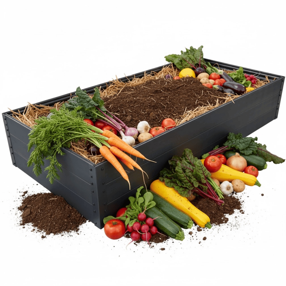 Warzywniak podwyższona grządka szary trwały materiał Vegano 150x75x30 cm