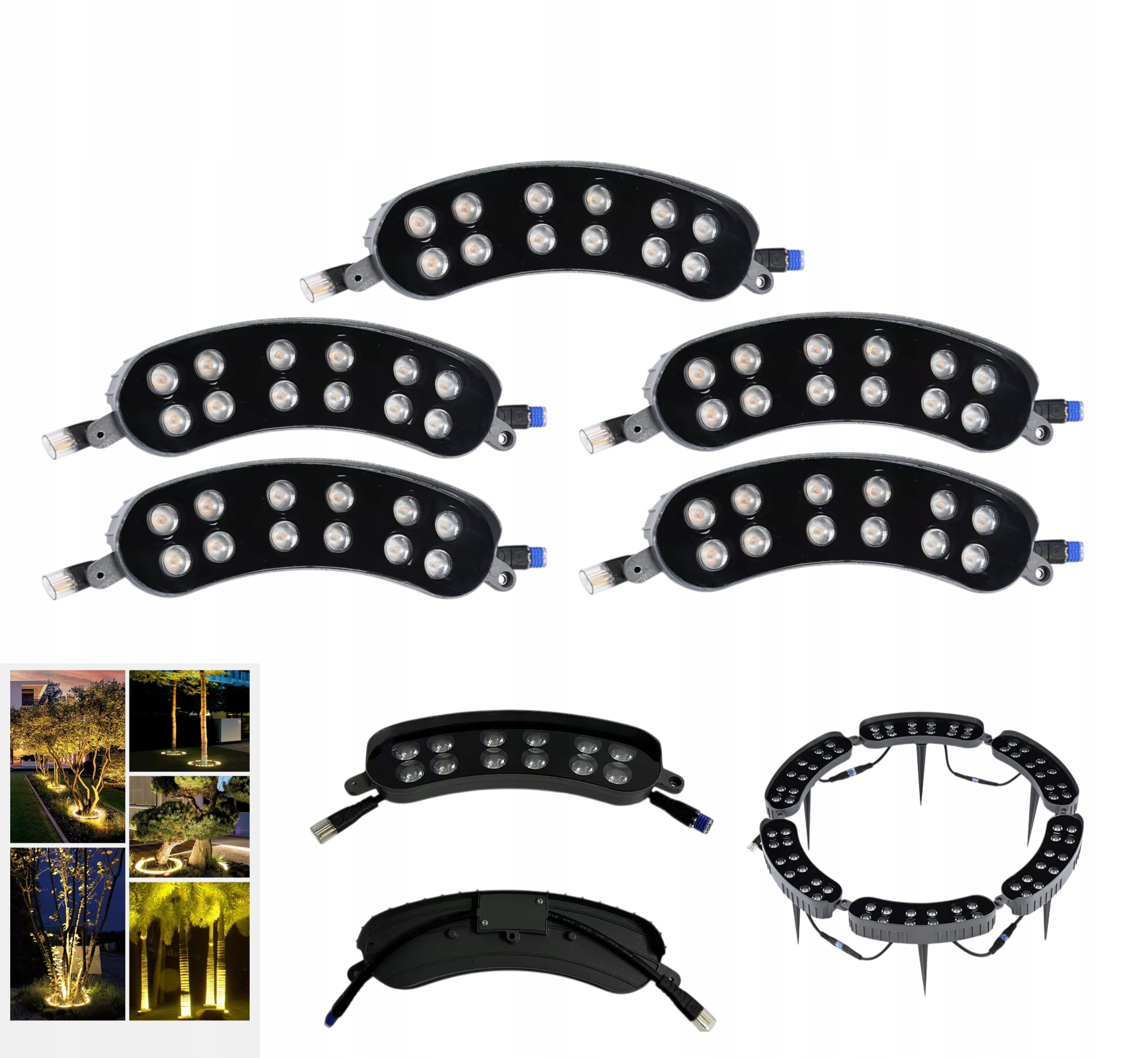 Led lampa s podsvietením na stromy 12W 230V IP65 teplá biela 3000K 5ks