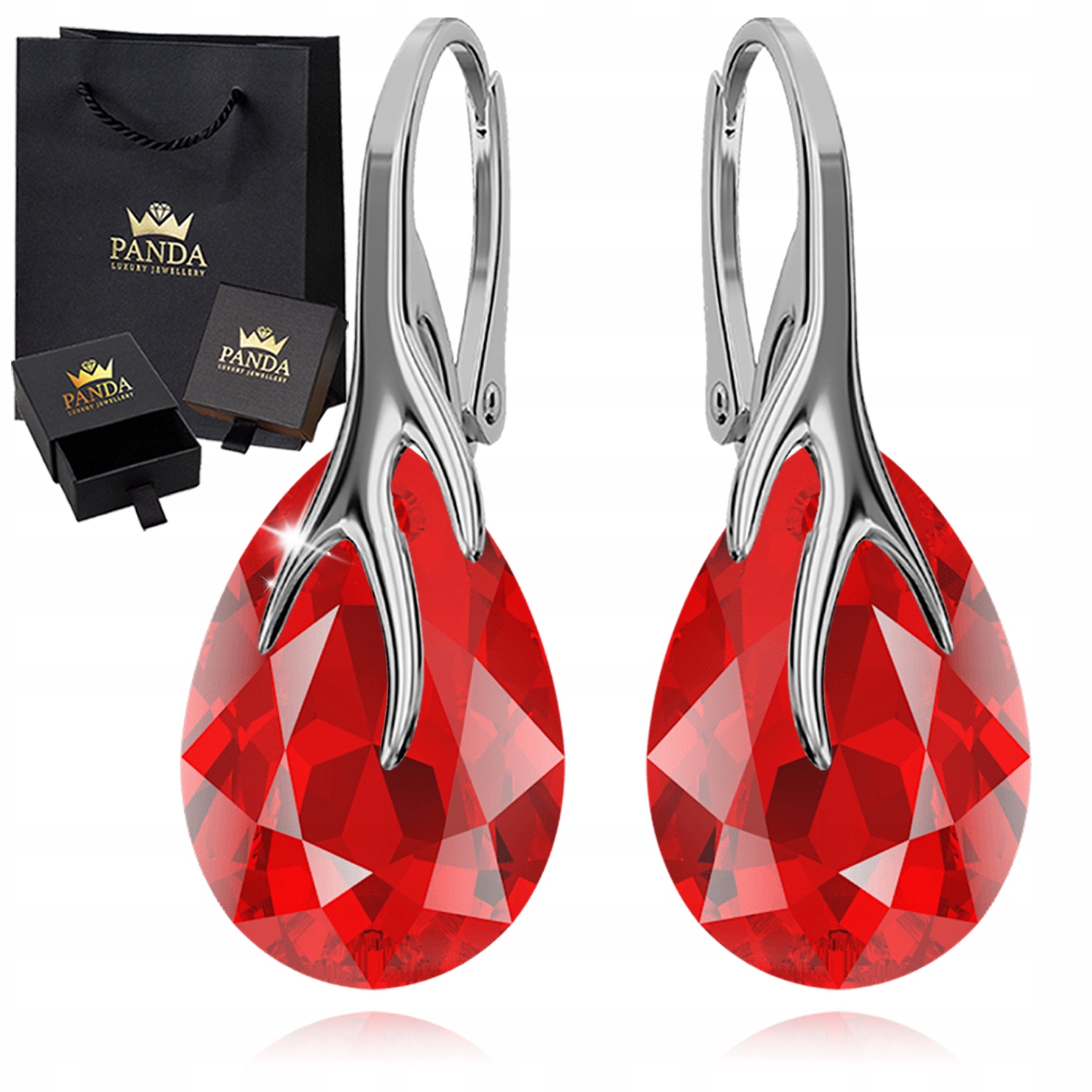 Stříbrné Náušnice Dámské Kapky Krystaly Dárek 925 Výročí Svaté Přijímání Svatba