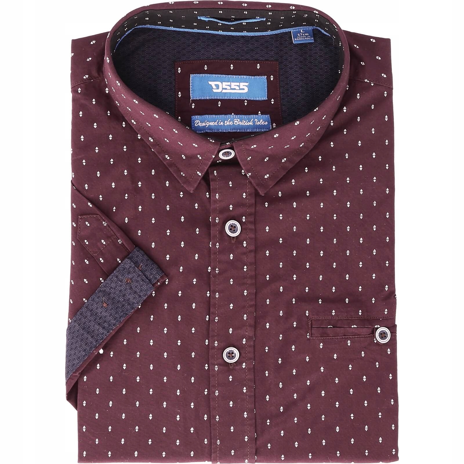 

bordowa koszula Duke baw100% L/42 obw_kl_114