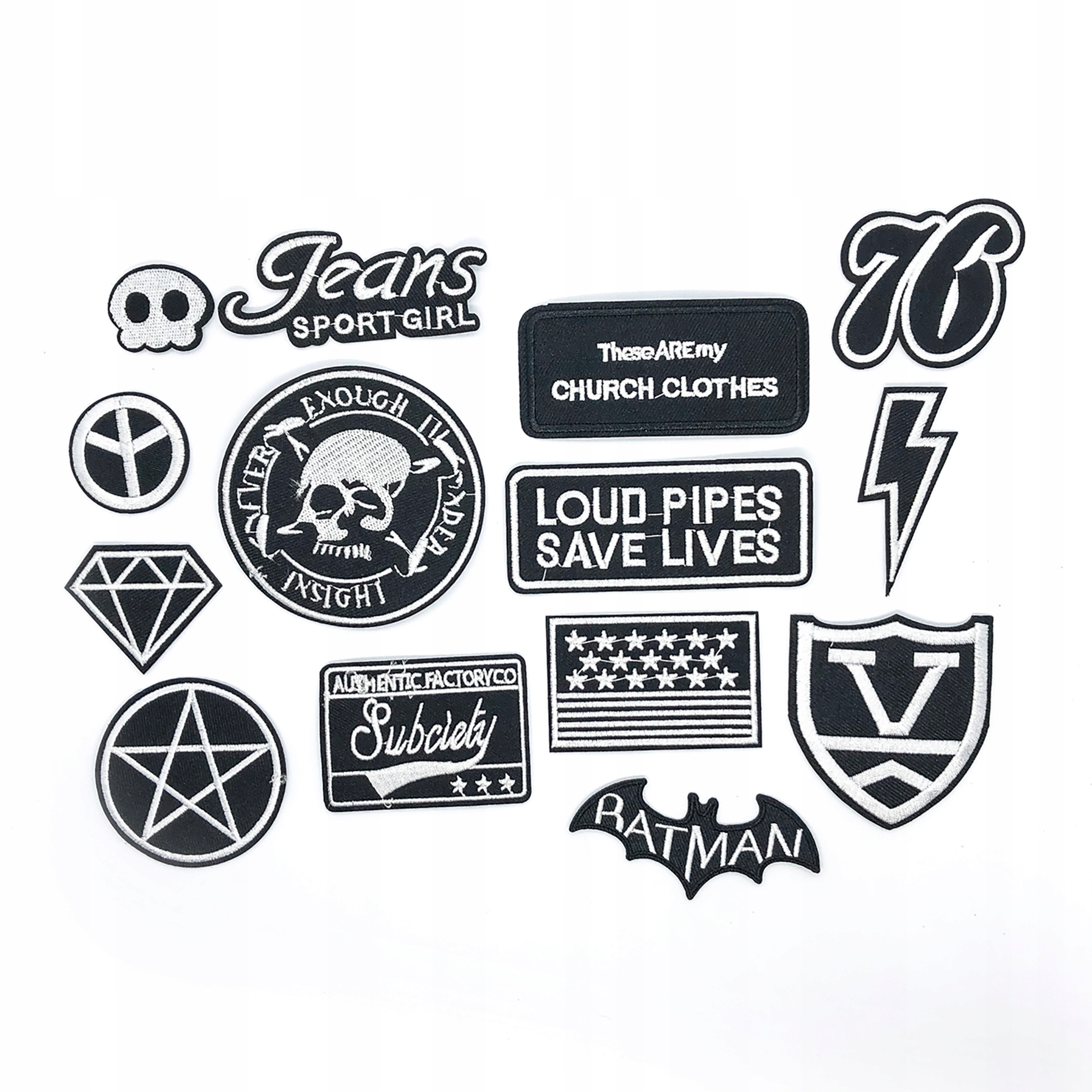 

Black aplikacje 14 sztuk naszywki Termo Zestaw