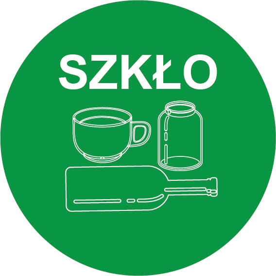 

Naklejka Do Segregacji Śmieci Szkło Okrągła 10cm