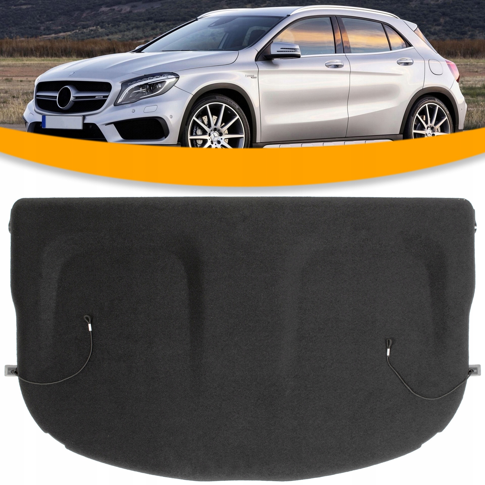 Černá police na zavazadla pro Mercedes Gla X156 W156 2013-2019 Kryt Závěs