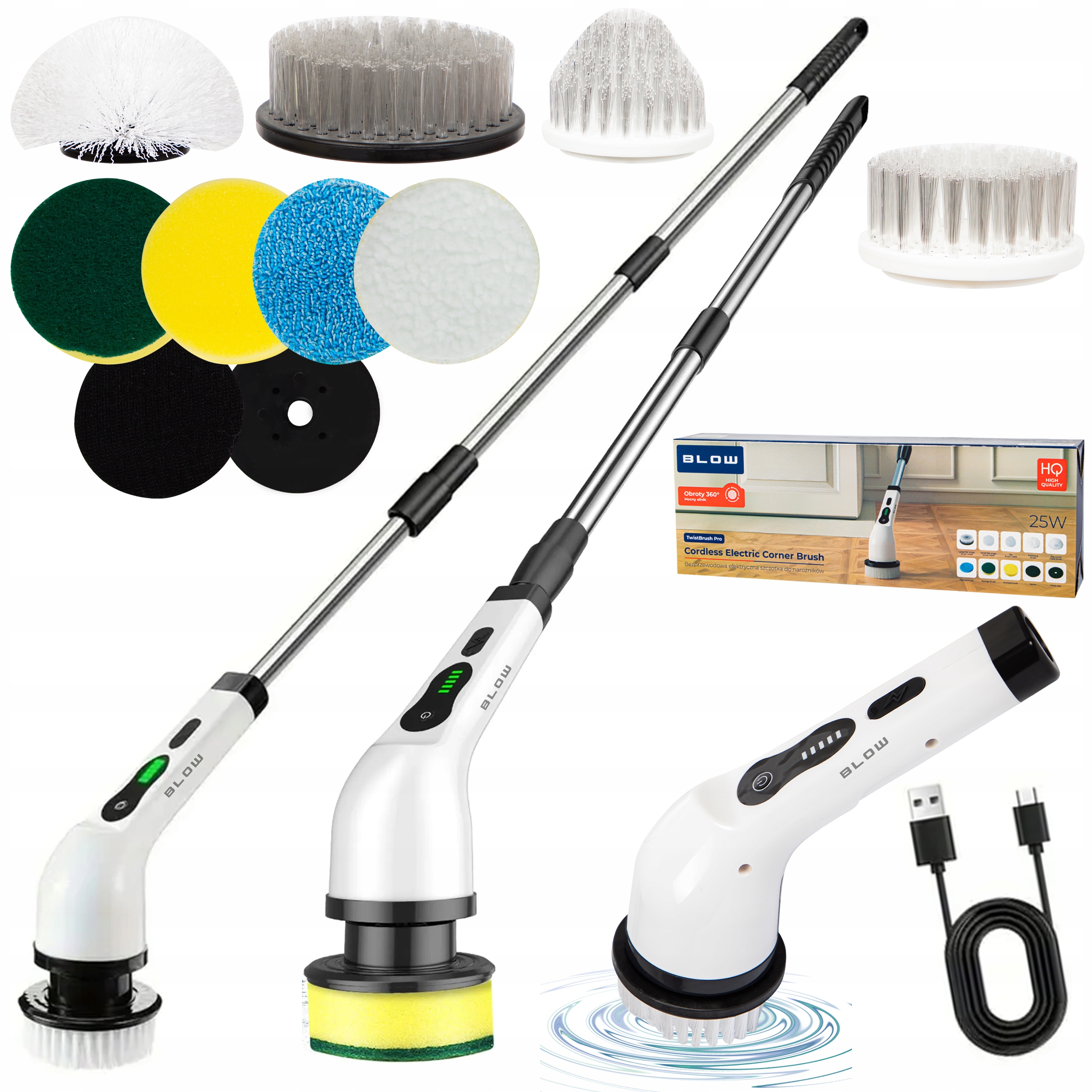 Levně Bezdrátový Elektrický Rotační Kartáč Na Čištění Stěn A Spár 9V14