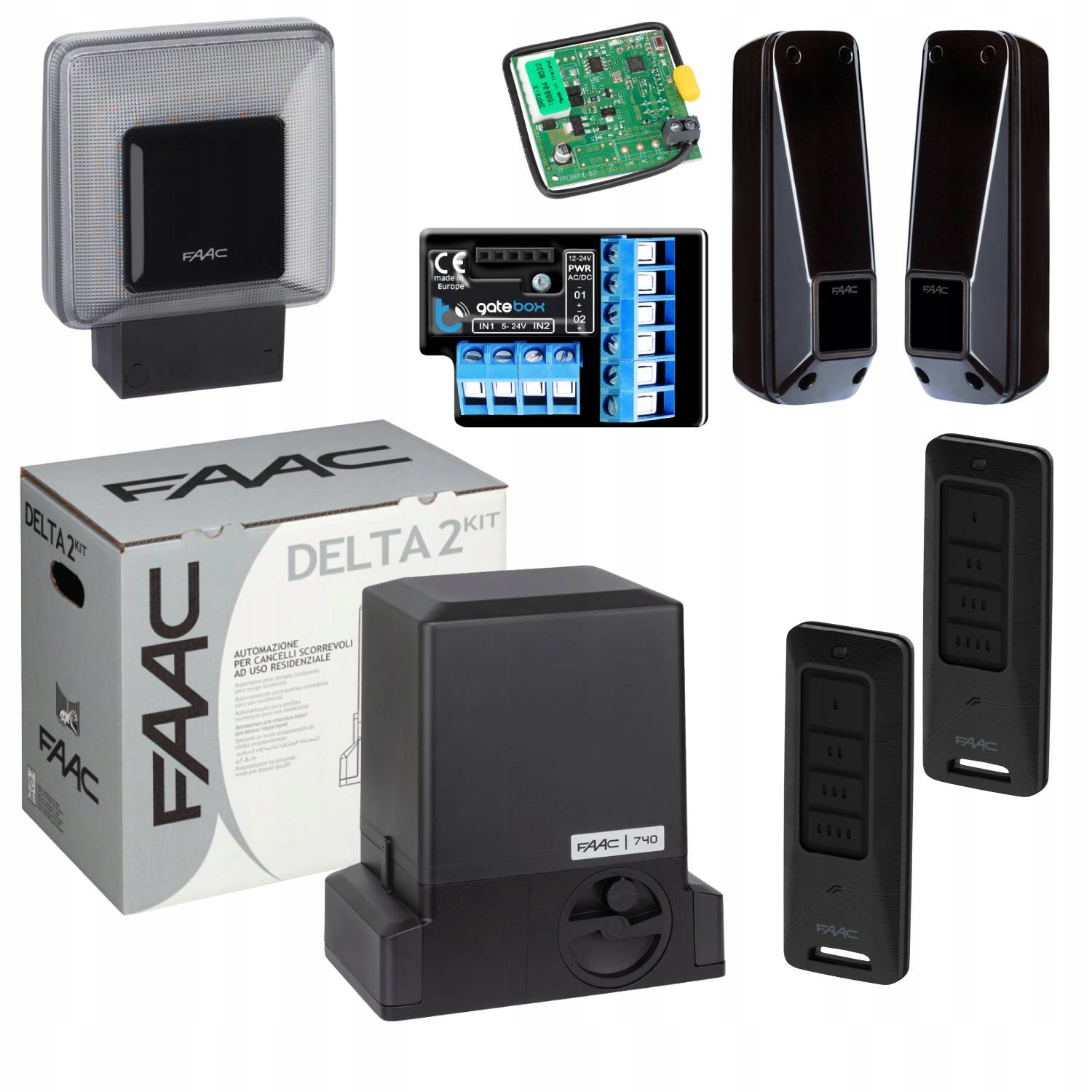 Faac DELTA2+ Modul WiFi Lampa+ Pilot XT4 Fds 2ks pohon posuvnej brány