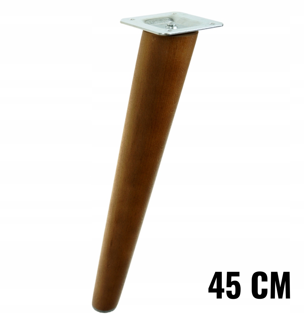 

Noga drewniana bukowa orzech skośna zestaw 45 cm