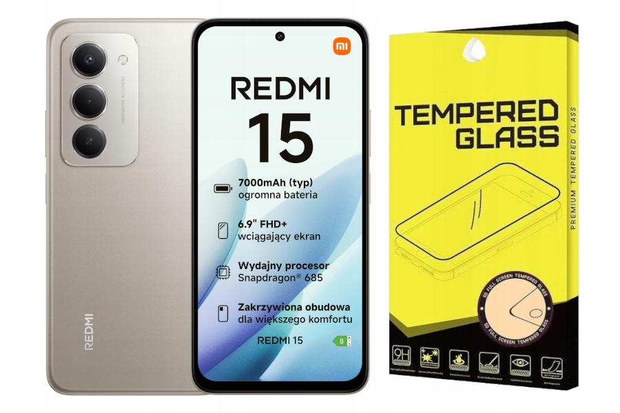 Smartphone Xiaomi Redmi 15 4G 6/128GB DualSIM Nfc Titanově šedý Sklo