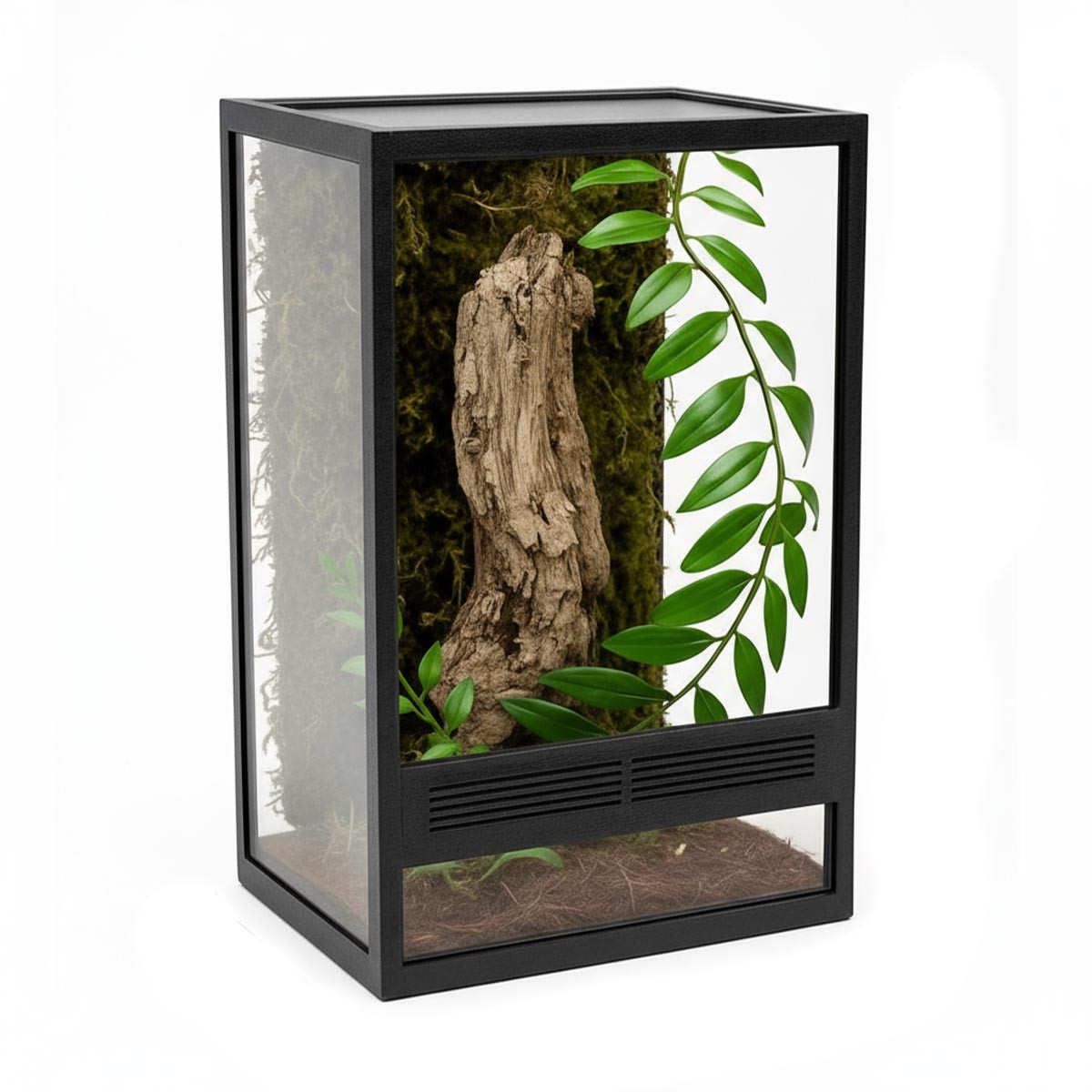 Zestaw terrarium szklane 15x15x20cm z ramkami Czarny