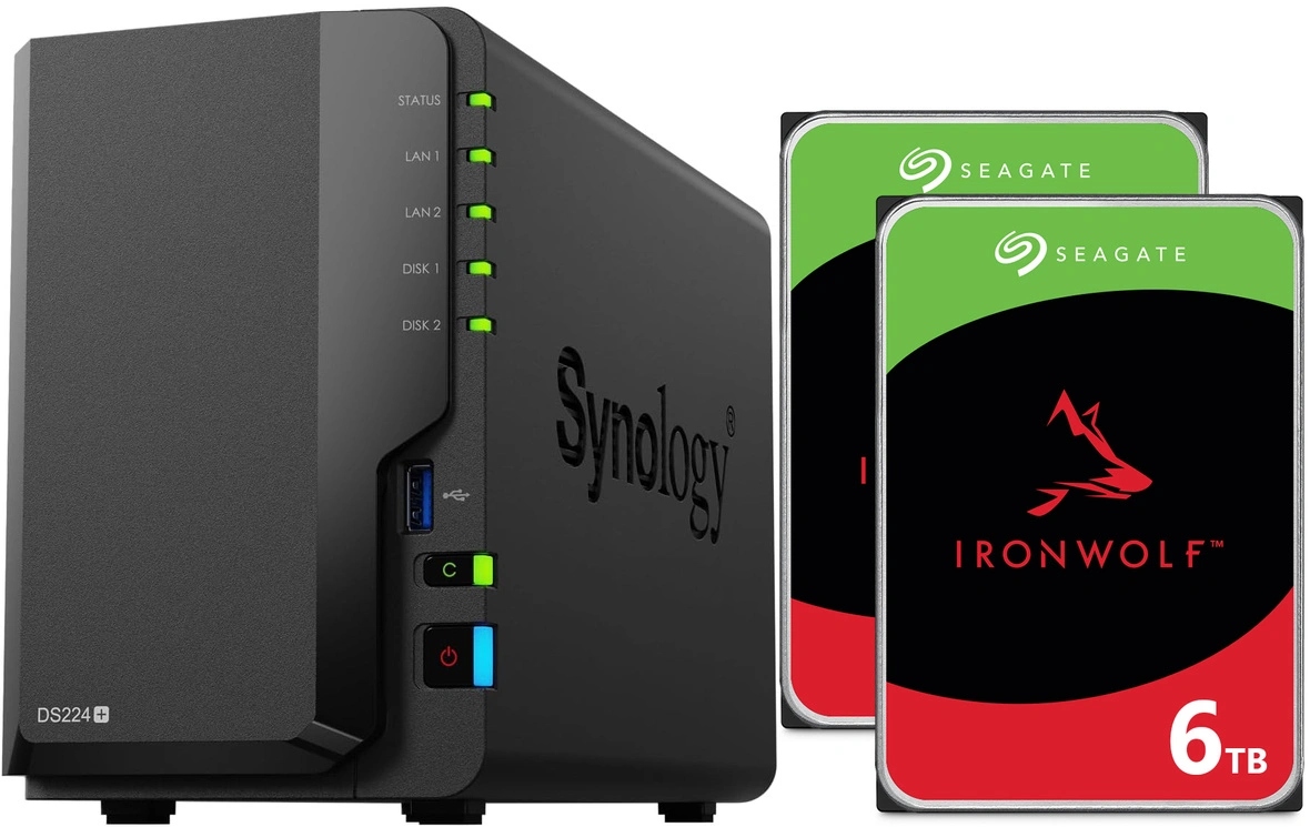 Nas server Synology DiskStation DS224+ 12TB (2x6TB) Seagate IronWolf