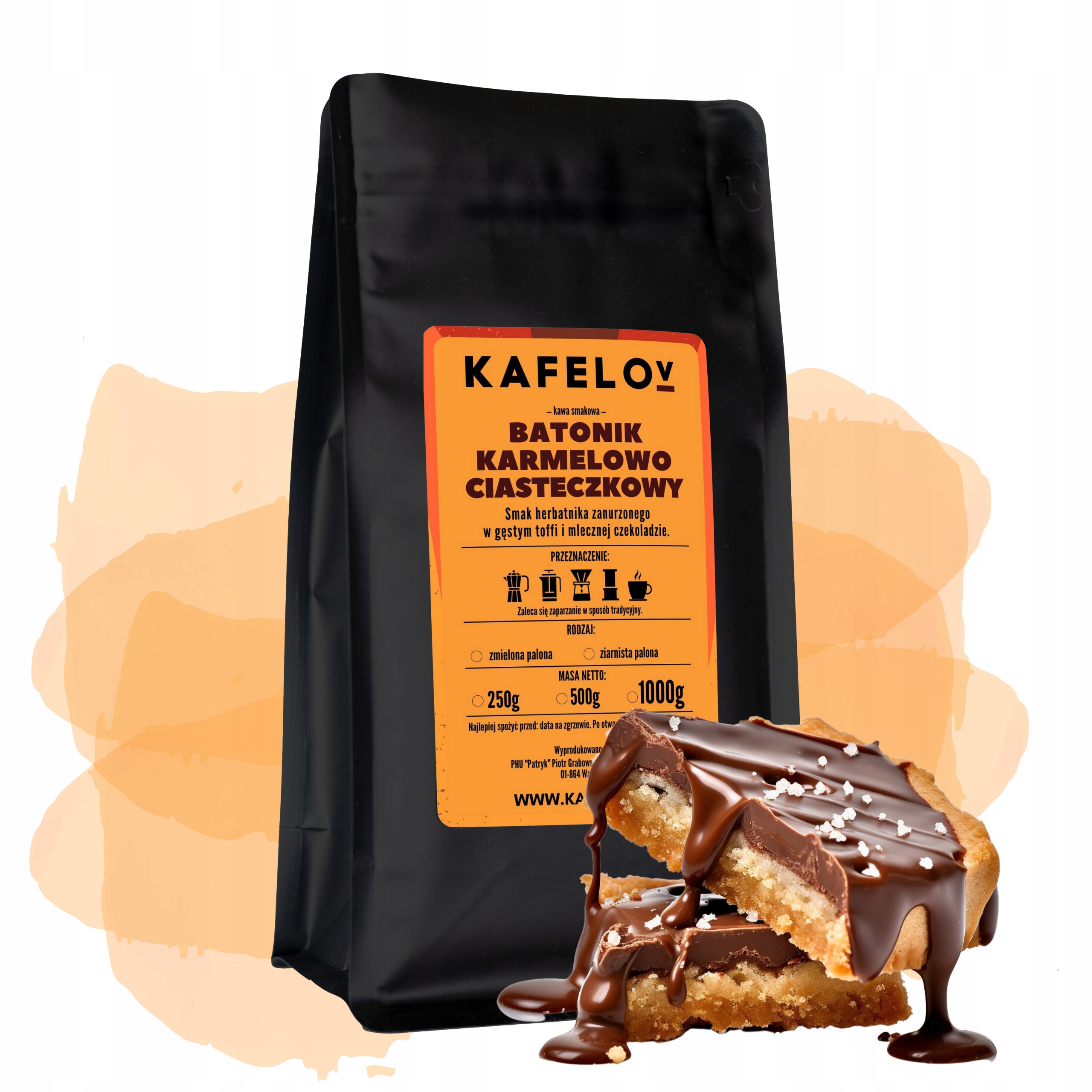 Levně Káva ochucená káva 1 kg Tyčinka Karamelově sušenková