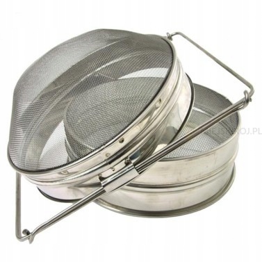 Sítko na med, cedidlo dvojité, nerezové, konvexní – průměr 20,5 cm