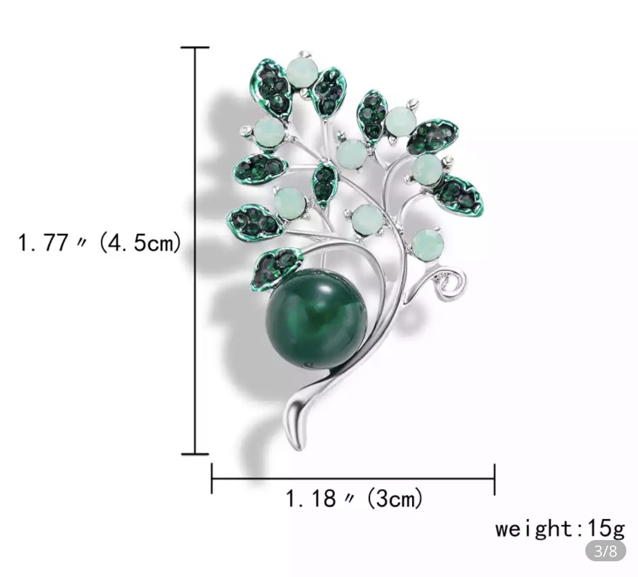 BROSZKA GAŁĄZKA cyrkonie Marka bez marki
