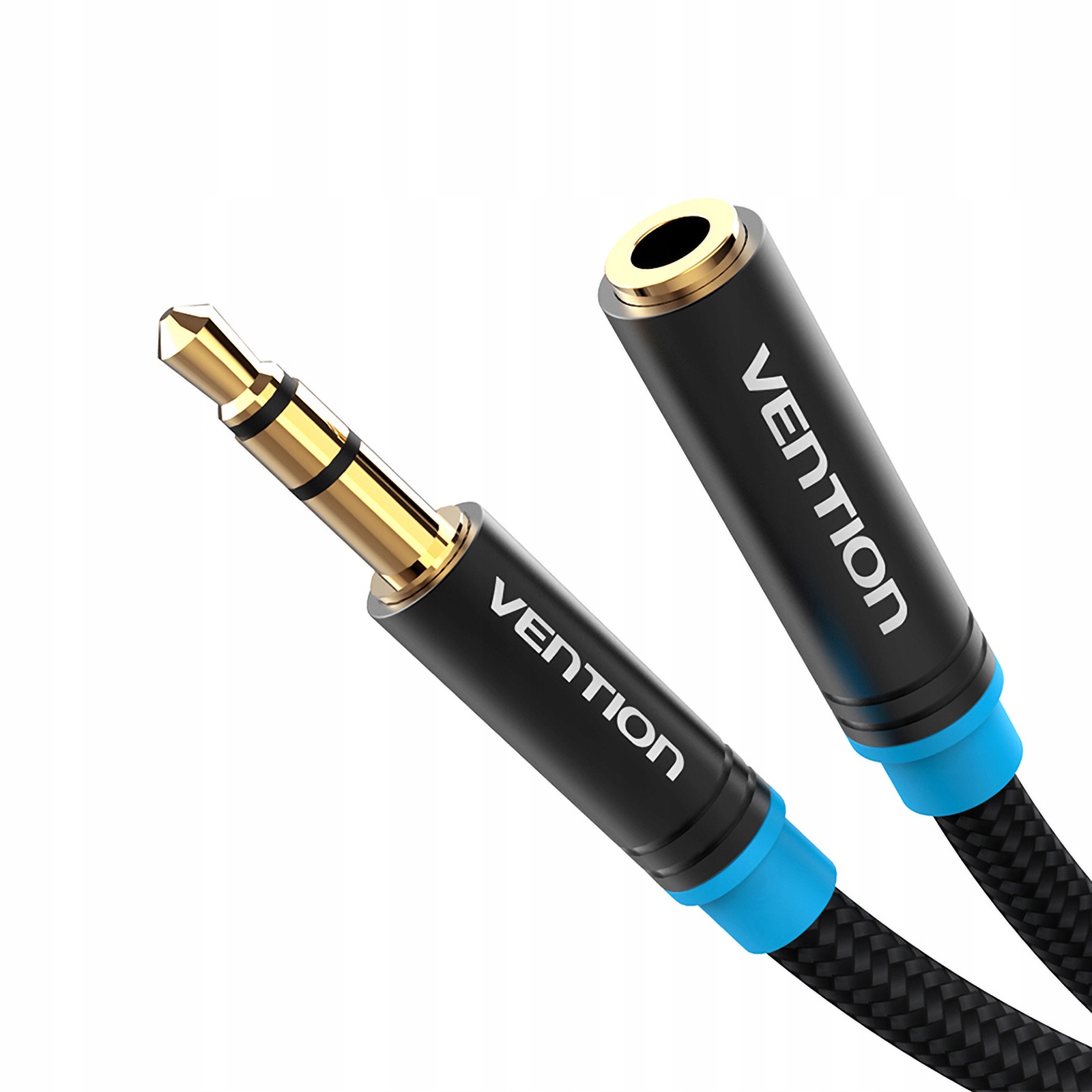 Kabel Audio 3.5mm Vention, 150 cm, Oplot Nylonowy, Czarny