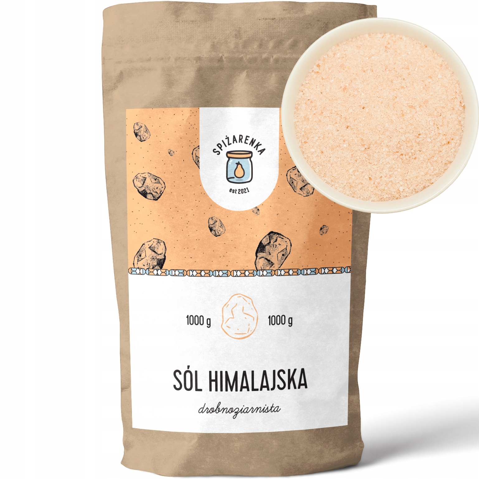 Levně 6 x Himalájská Sůl Jemná jemnozrnná Mletá růžová 1 Kg Spiżarenka