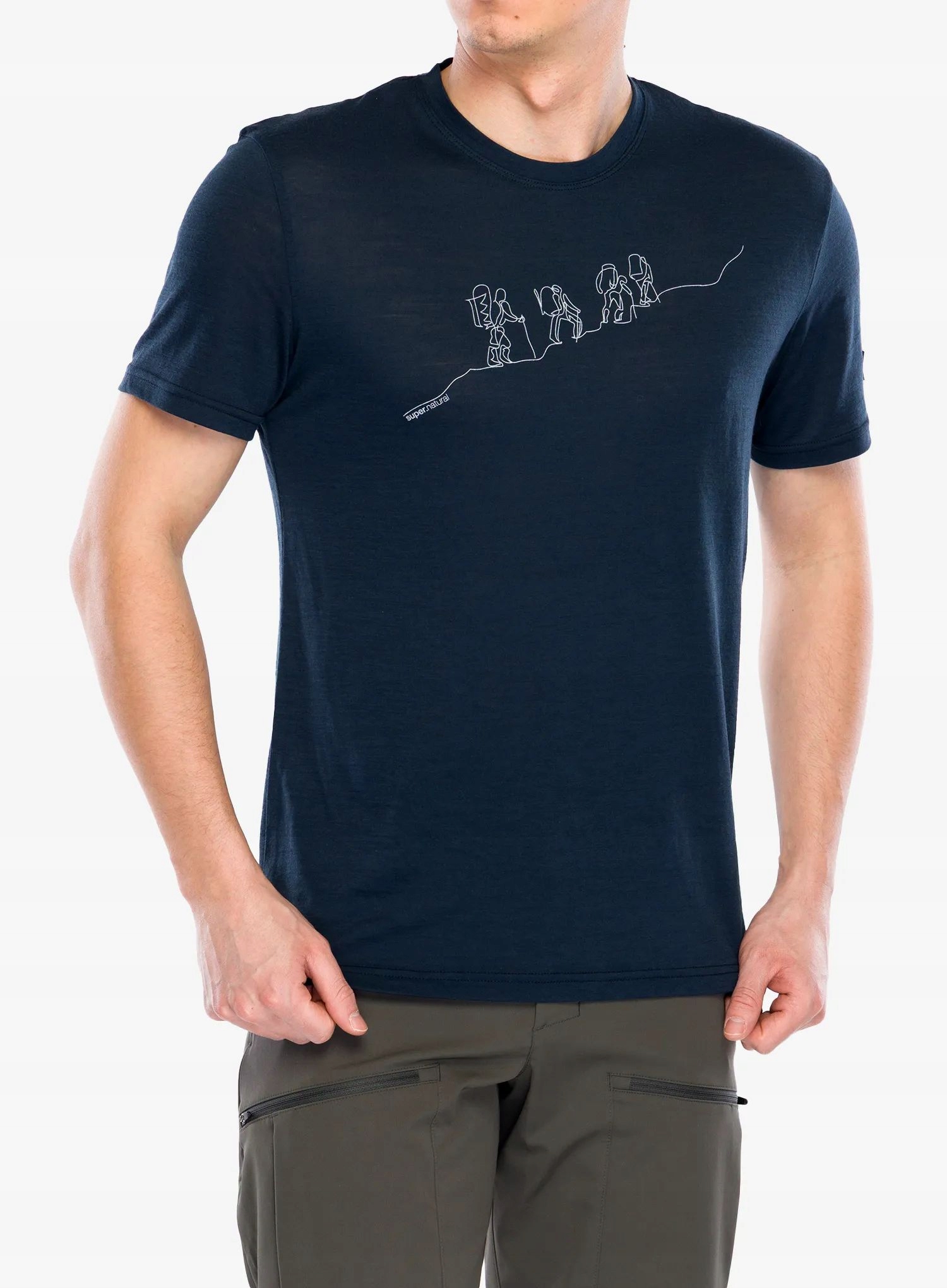 Koszulka merino Super.natural Hiking Tee blueberry/vapor grey L