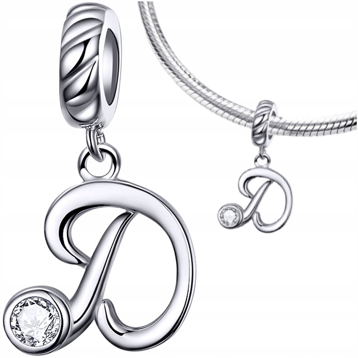 

Charms Literka D zawieszka srebro pr 925 koralik