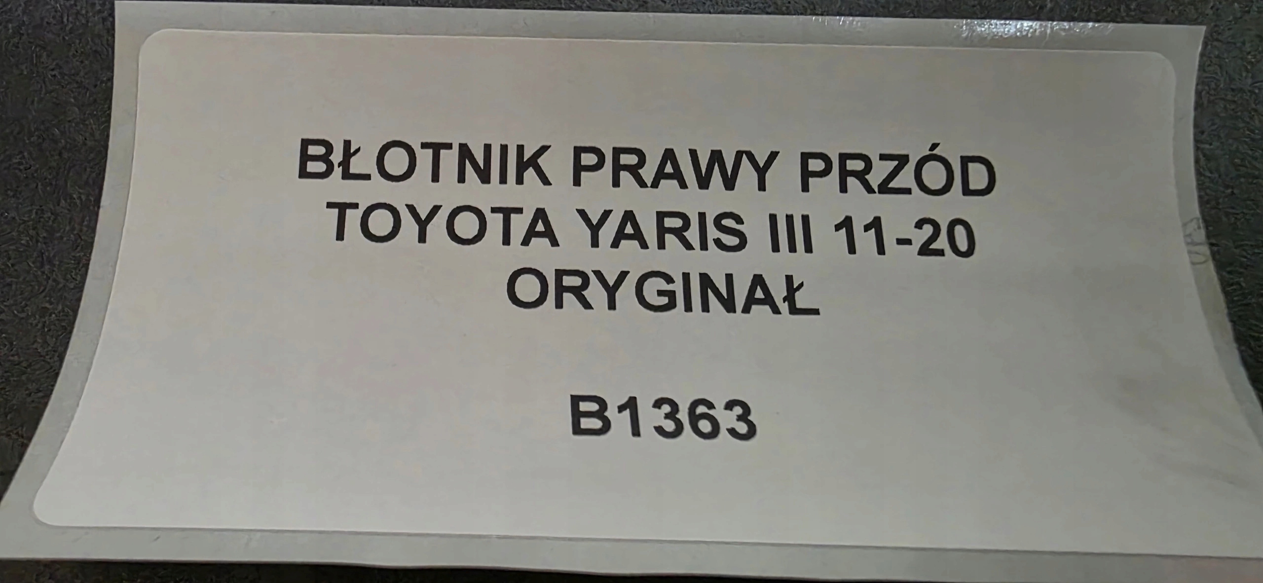 fender right front TOYOTA YARIS III 11-20 original