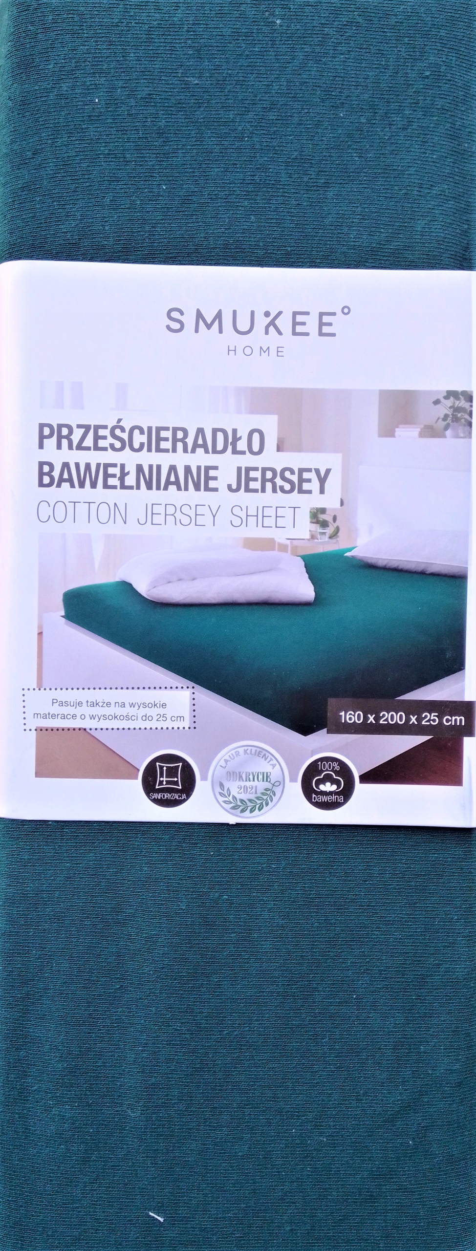 

Prześcieradło z gumką Smukee Home 160x200 zieleń