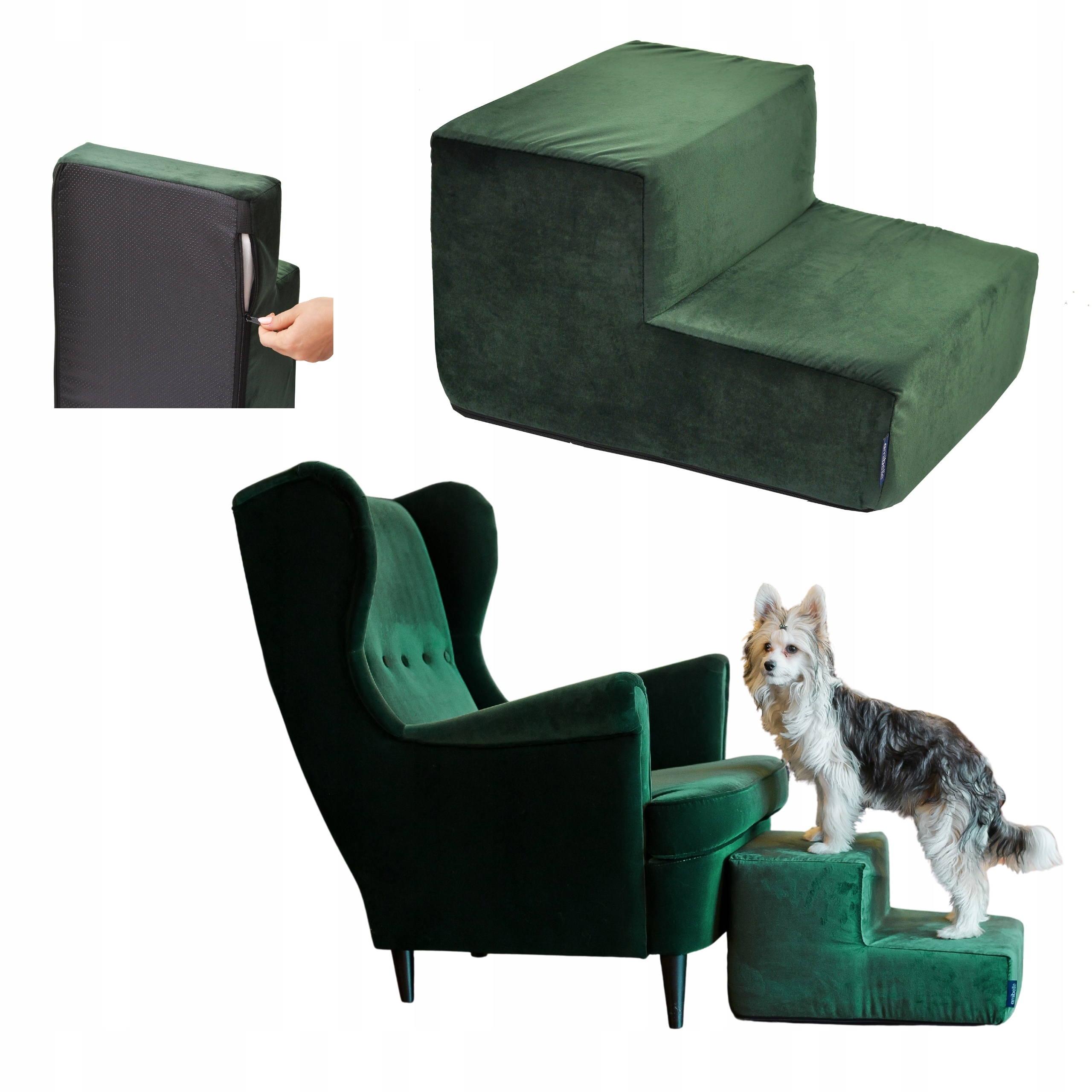 Schodky Rampa pro psa kočku 2 stupně Protiskluzové schody 30 cm Plošina